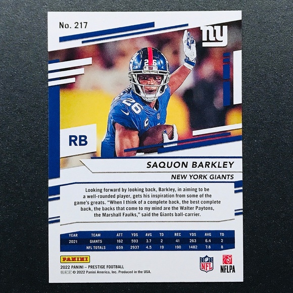 Saquon Barkley - 2022 Prestige #217 - Picture 2 of 2